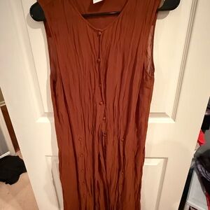 Anthropologie Maeve Rust Button-Down Midi Dress/Cardigan